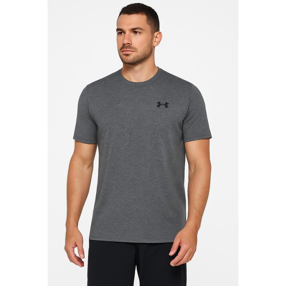 Under Armour Men Gray Crew Neck Logo T-Shirt 2XL